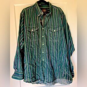 Vintage Ralph Lauren Green Striped Shirt